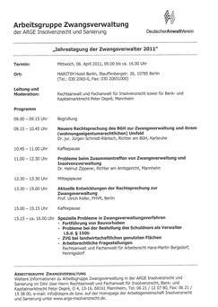 Jahrestagung der Zwangsverwalter 2011 (DAV)